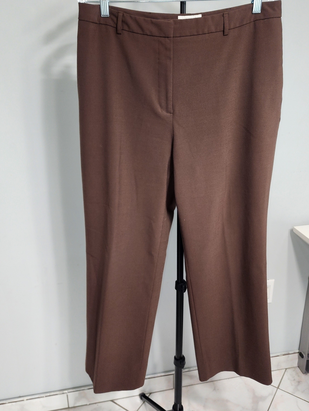 Charter Club Brown Straight-Leg Dress Trousers Office Siren Corpcore Size 14